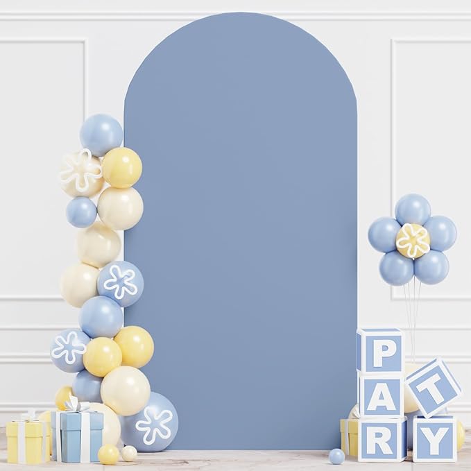 6.6FT Wedding Arch Cover Dusty Blue Spandex Arch Covers Stretchy Backdrop Spandex Fitted Wedding Arch Stand Covers Chiara Arch Cover for Wedding Party Ceremony Decoration