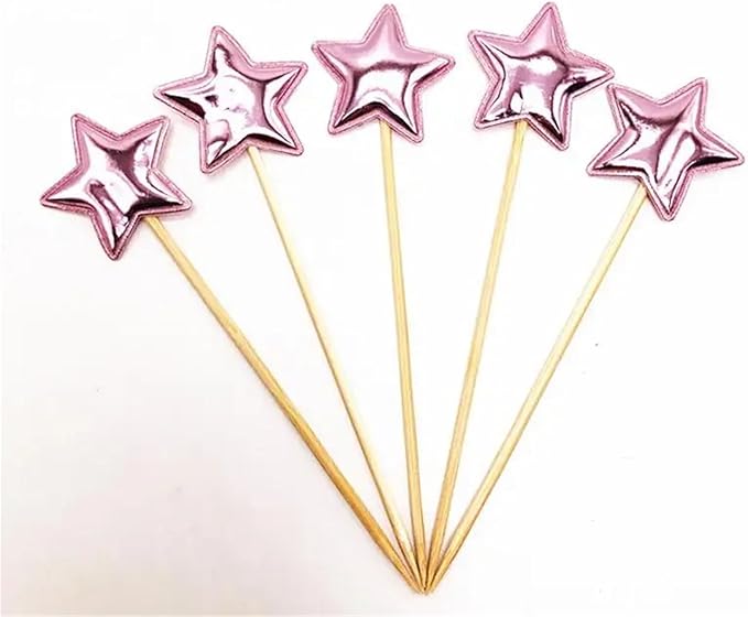 Durable 200pcs Solid Star Birthday Cake Topper Birthday Cake Toppers For Boys Food-grade Food Cake Decor Stake Safe Glitter Cake Decoration(Blue)