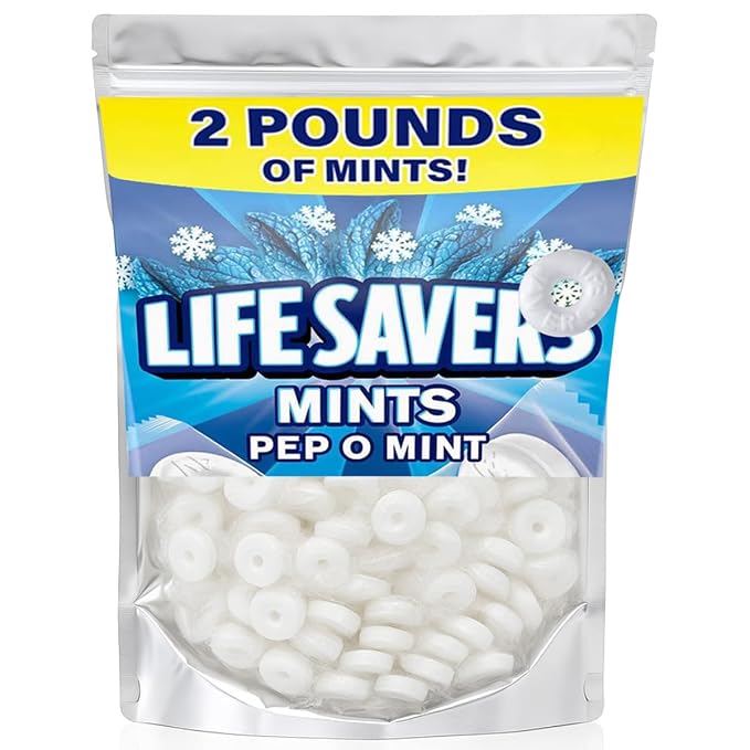 Pep O Mint Hard Candy – 2 lb Bulk Bag – Individually Wrapped Peppermint Mints with Cool, Refreshing Flavor – Perfect for Parties, Weddings, Offices & Everyday Freshness