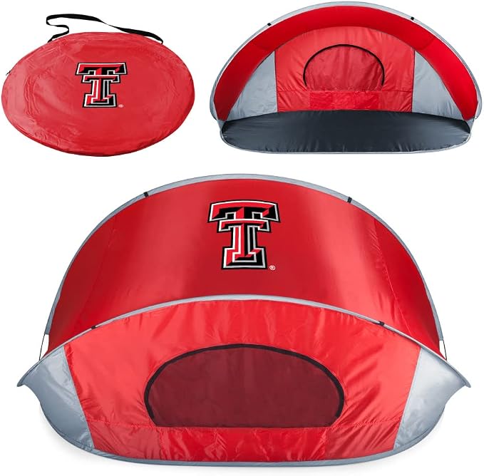 PICNIC TIME NCAA Georgia Tech Yellow Jackets Manta Portable Beach Tent, Pop Up Tent, Beach Sun Shelter Pop Up, (Gray with Black Accents)