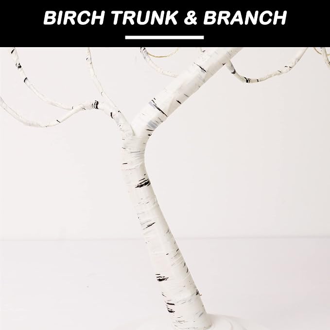 20'' LED Birch Tree Light,108L Bonsai Tree Lamp,Fairy Light Tree with 8 Modes & 6 Hrs Timer,Artificial Tree with Lights USB & Battery Operated,Lighted Tree Indoor for Room Decoration(White Glow) Glow