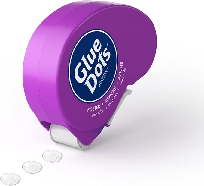 Glue Dots Dot N' Go Glue Dot Dispenser Project Pack with 200 Permanent, Poster, and Removable Double-Sided Adhesive Craft Dots Each, 3/8-Inch & 8961 1/2" School 600pc Craft Value Pack, 1/2 Inch, Clear