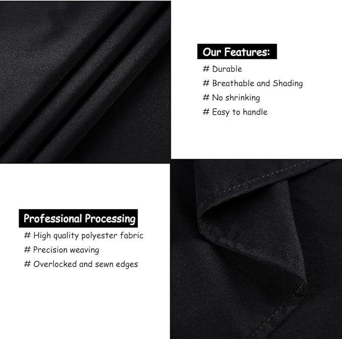 Black Backdrop Curtains Parties: Solid Polyester Backdrop Fabric Wall Backdrops Stage Wedding Decorations Drape 30ftx8ft