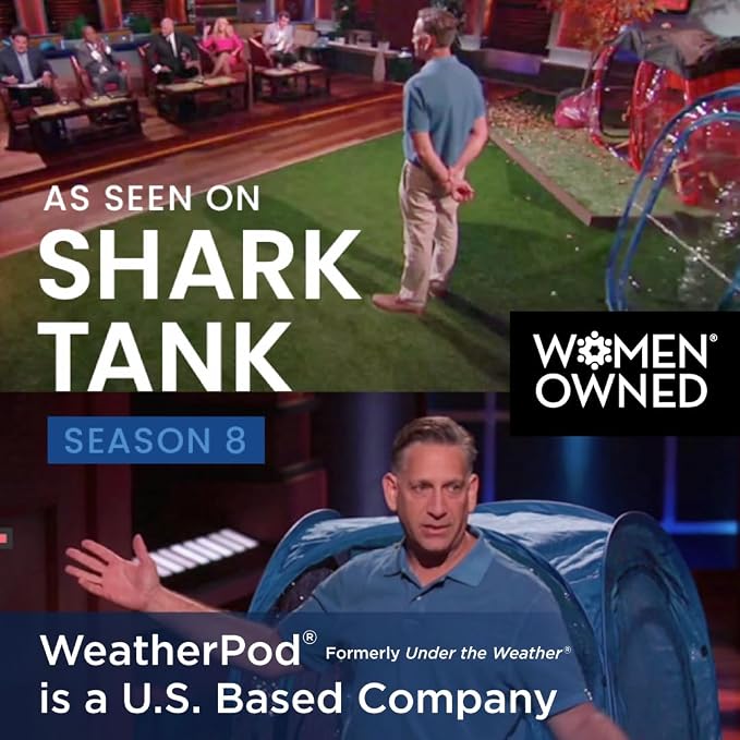 WeatherPod® Pop-Up Sports Tent 1-2 Person – Instant Setup MyPod™ Original Shark Tank All-Weather Shelter for Outdoor Sports, Rain, Wind & Cold