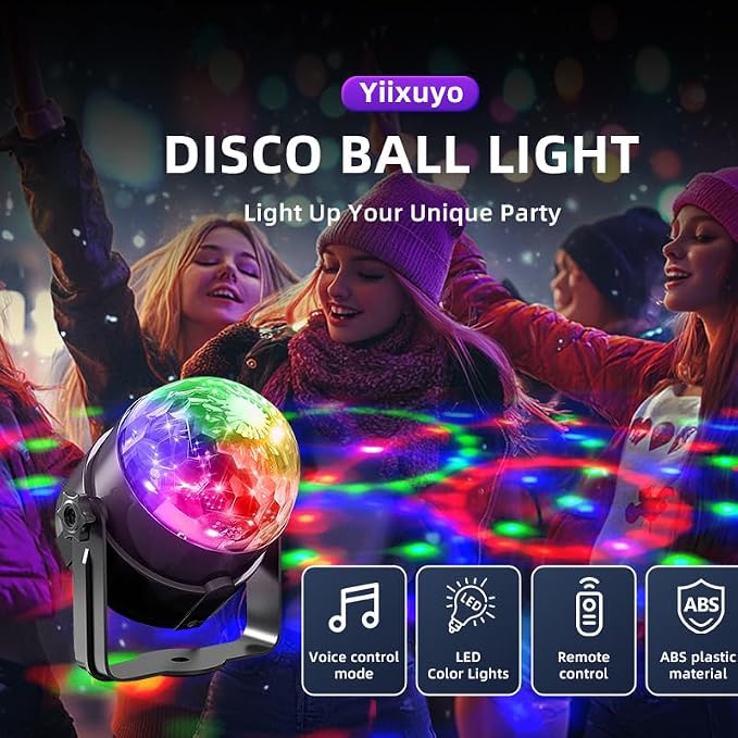 Party Lights Disco Balls Strobe Light for Parties with Remote Control for Home Room Dance Birthday Karaoke Stocking Stuffers New Years Eve Parties Decorations(2pack)