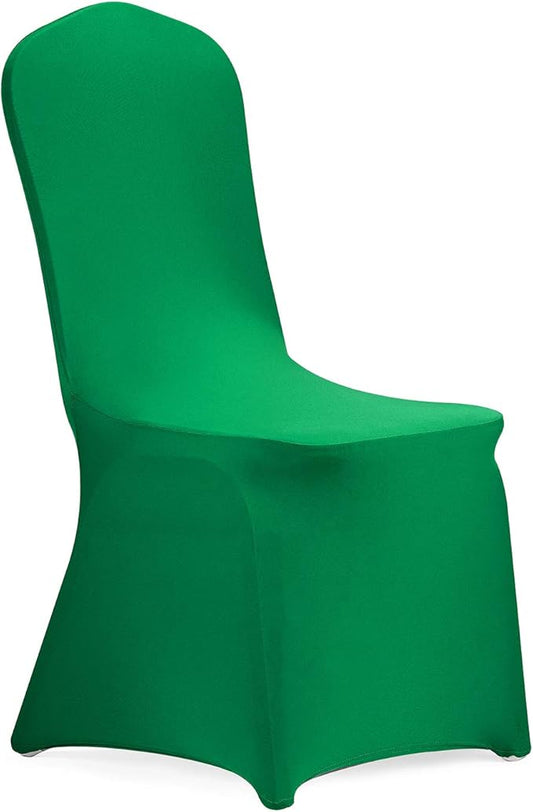 Peomeise Stretch Spandex Chair Cover for Wedding Party Dining Banquet Event (Emerald, 12)