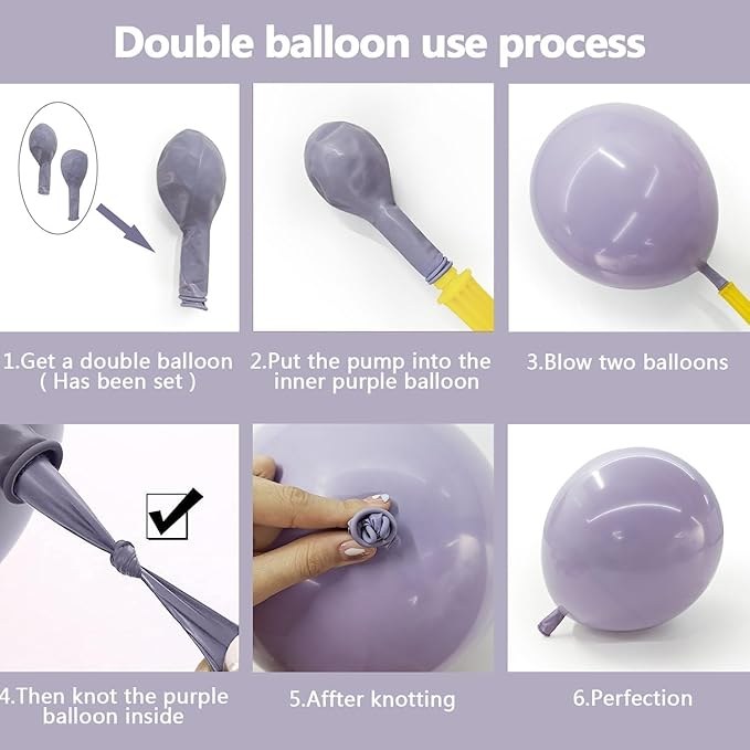 Dusty Green Purple Pink Balloon Arch, Double Stuffed Lavender Light Sage Green Ivory Blush Pastel Balloon Garland Kit for Baby Shower Birthday Wedding Bridal Wild-Flower Easter Party Decoration