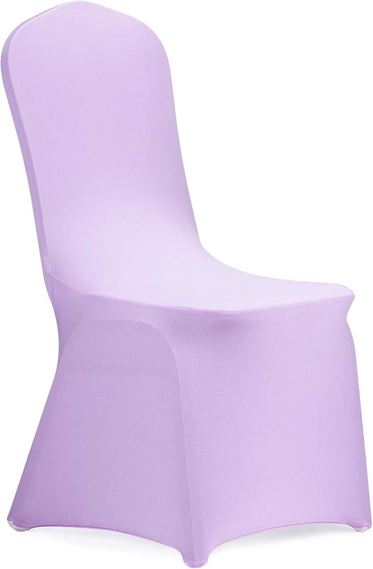 Peomeise Stretch Spandex Chair Cover for Wedding Party Dining Banquet Event (Lavender, 6)