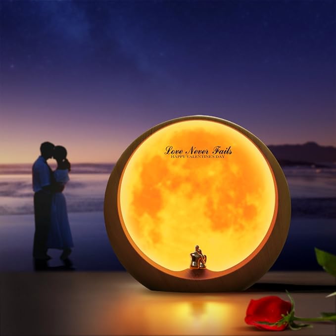 mamre Moon Ambient Light DIY Anniversary Wedding Valentines Day Gift Ideas Art Décor, Love Beneath The Red Moon