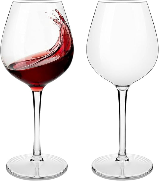 MICHLEY Unbreakable Red Wine Glasses 17 oz, Tritan Plastic Reusable Stemware for Indoor and Outdoor Use, Set of 2
