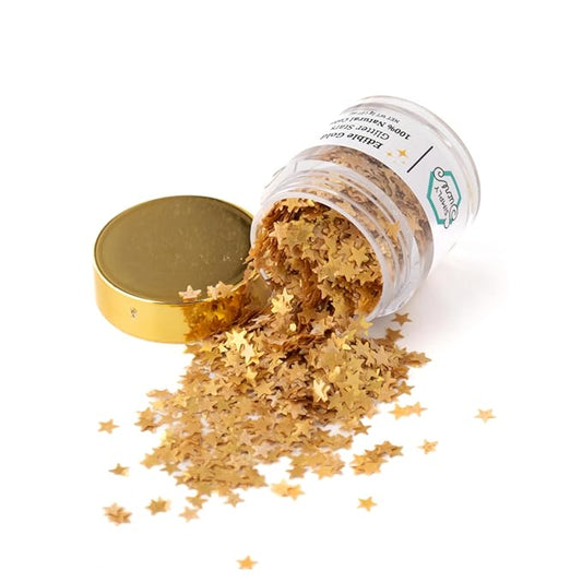 Dye-Free Edible Glitter Stars - Vegan, Gluten-Free & Non-Toxic | Perfect for Cakes, Cupcakes, Drinks & Desserts by Simply Sucré