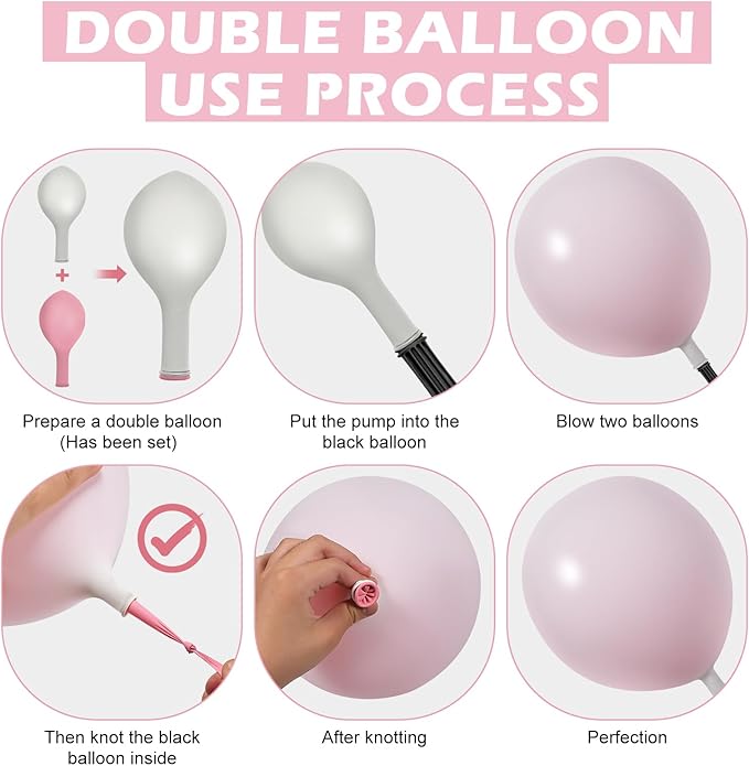 Blush Pink Balloon Garland Kit–Double-Stuffed Pastel Pink, Nude Blush, Gray Balloons for Baby Showers, Weddings, and Birthday Party Decorations