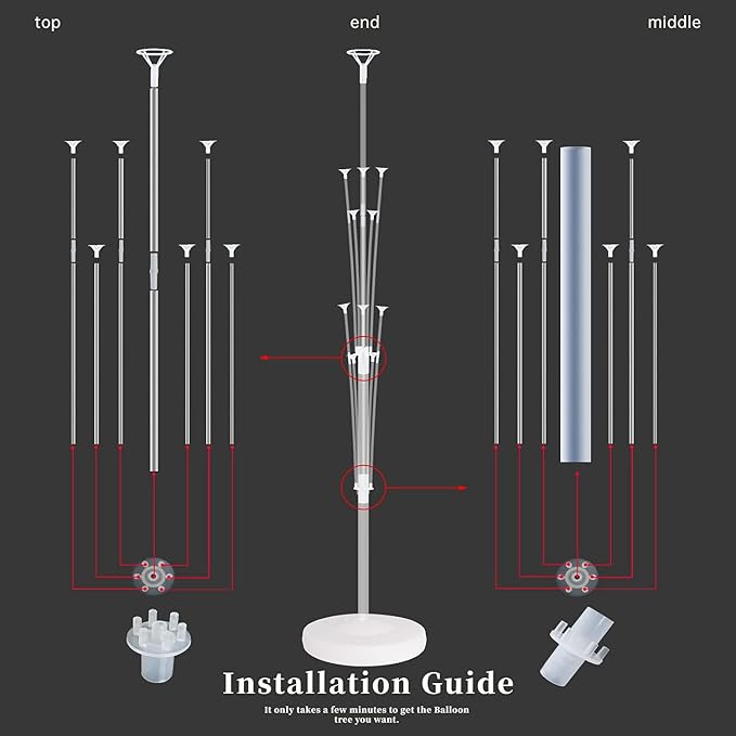 Balloon Column Kit for Floor-Balloon Columns with Stand, Base and Pole,Balloon Tower Backdrop Decoration for Wedding, Baby Shower, Birthday Party, or Bachelorette Parties (WHITE)