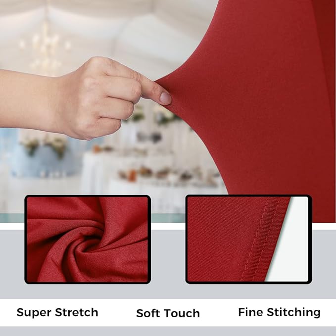 Babenest Spandex Folding Chair Covers Upgraded Universal Stretch Washable Fitted Chair Slipcovers Protector for Wedding, Holidays, Banquet, Party, Celebration (30, Red)