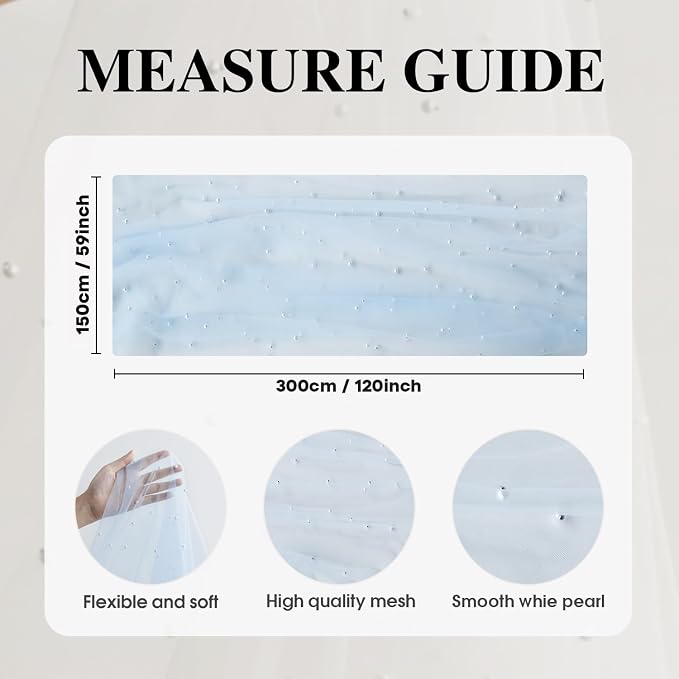Artoid Mode Pearl Blue Gauze Table Runner 59x120 Inch , Seasonal Sheer Kitchen Dining Holiday Wedding Birthday Baby Shower Table Decor for Home Party