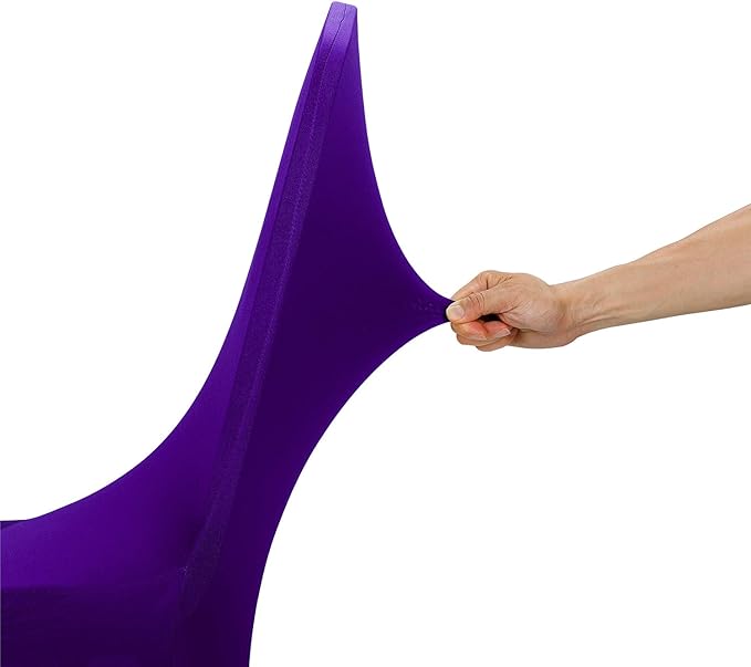 Peomeise Stretch Spandex Chair Cover for Wedding Party Dining Banquet Event (Purple, 6)