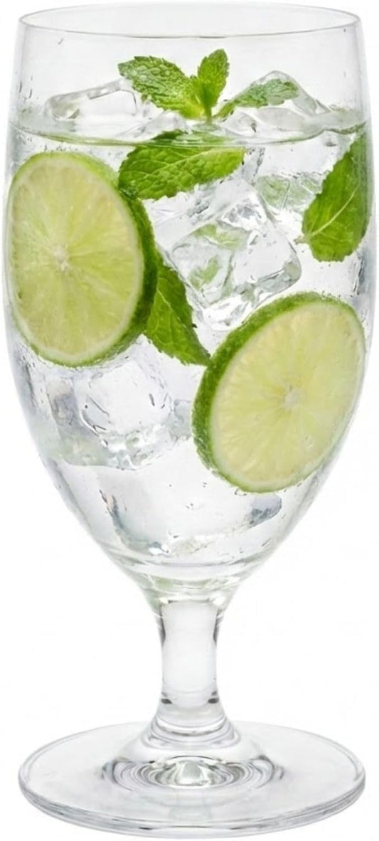 Restaurantware Voglia Nude 14 Ounce Water Goblets 12 Laser-Cut Rim Goblet Glasses - Wide Bowl Made From Lead-Free Crystal Clear Glass Goblet Set Dishwashable