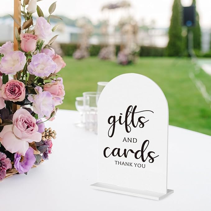 6 Pcs Wedding Sign Decor, Ceremony Sign, Wedding Sign for Reception & Event Party,Bridal Shower Decorations, Wedding Table Sign Accessories for Anniversary and Event 5x7 Inch White
