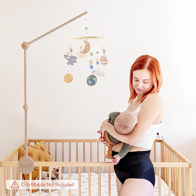 JETM·HH Baby Crib Mobile Arm Holder 36 Inch Large Version Baby Mobile Holder Arm Baby Room Decoration Attachment Safe Anti Slip Mobile Arm for Crib Baby Mobile Hanger
