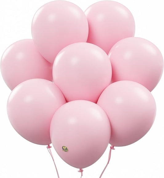 AFTERLOON® Biodegradable Balloons Baby Pink 12 Inch 100 Pack, Matte Color Thickened Extra Strong Latex Helium Float, for Baby Shower Gender Reveal Garland Arch Wedding Birthday Party Decorations