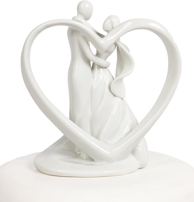 Wedding Collectibles Stylized Dancing Heart Wedding Cake Topper