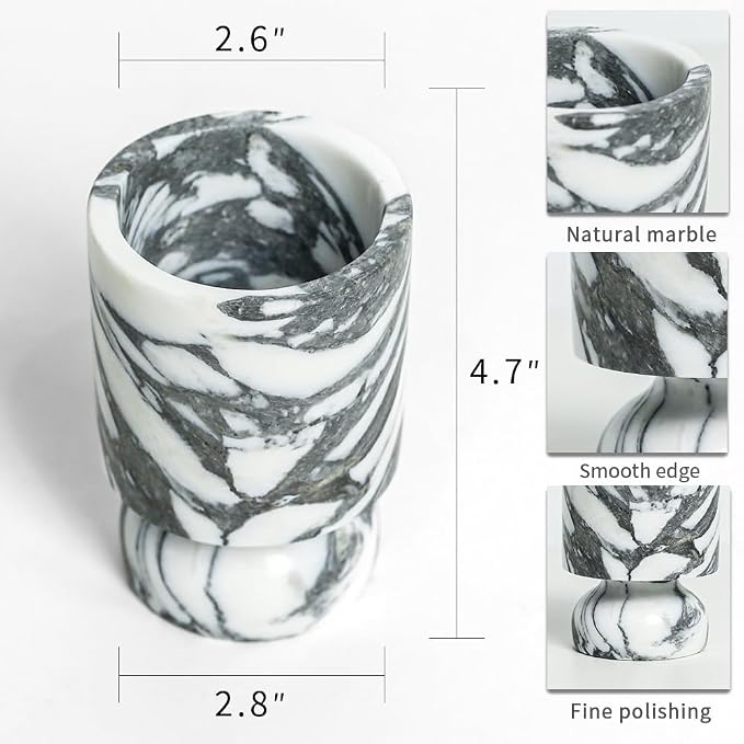 Modern Marble Pillar Candle Holder, Natural Marble Candlestick Holder, French Centerpieces for Table, Elegant Marble Home Decor for Anniversary Weddings Valentine's Day