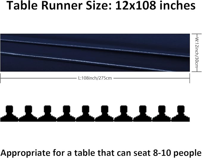 6Pack Table Runner 12 x 108 Inches Satin Silk Table Runner for Wedding, Birthday Party, Banquets, Graduations Decoration, fit Rectange and Round Table-Navy