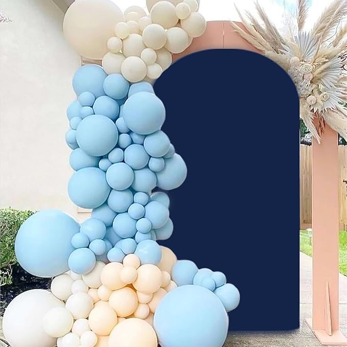 FOTSHARER Wedding Arch Cover 6FT Navy Blue Semi Spandex Fabric for Baby Bridal Shower, Stretchy Backdrop for Chiara, Anniversary Decor