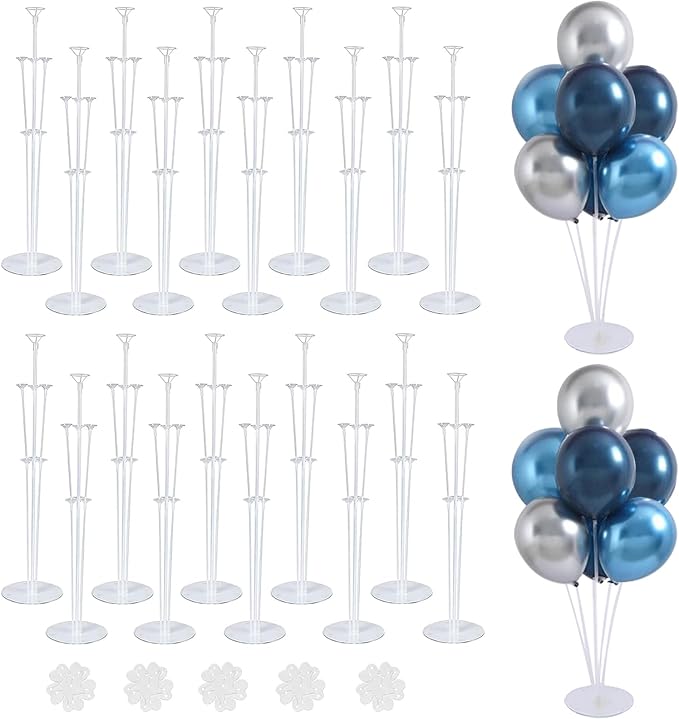 20 Sets Balloon Stand Kits,Balloon Sticks Holder with Base for Table Centerpiece Graduation Birthday Baby Shower Party Decorations