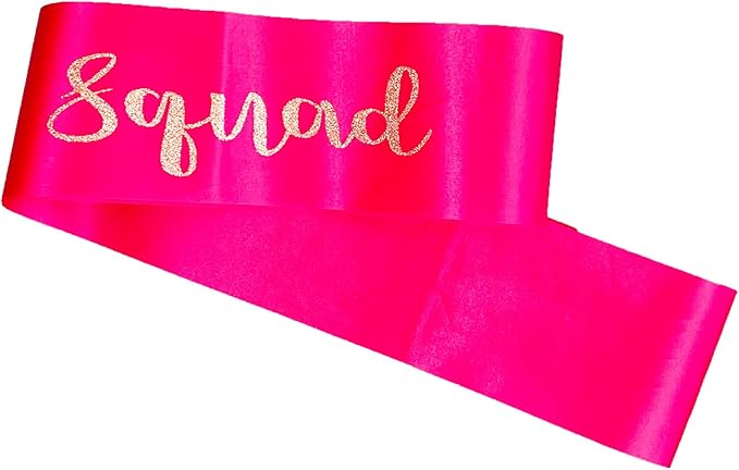 10Pcs Birthday Squad Sash Silver Glitter Hot Pink Satin Sashes Funny Birthday Sashes Birthday Party Supplies Gifts
