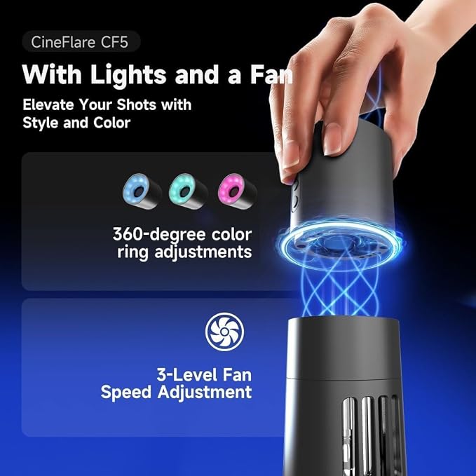Colbor CF5 Portable Fog Machine with Magnetic RGB Color Light Battery Powered Portable Smoke Machine Handheld Fog Machine w/Remote Control Fogger for Parties Stage Effects