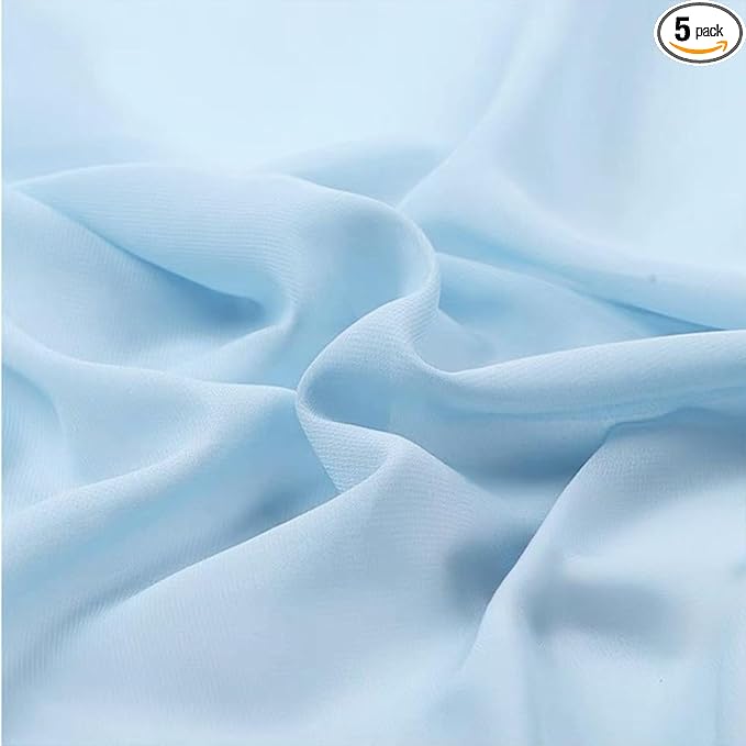 Baby Blue Chiffon Fabric 5 Yard Sheer Fabric for Draping Voile Tulle Material Wedding Arbor Backdrop Canopy Christmas Birthday Party Gender Reveal Baby Shower Sewing & DIY Decoration Backdrop