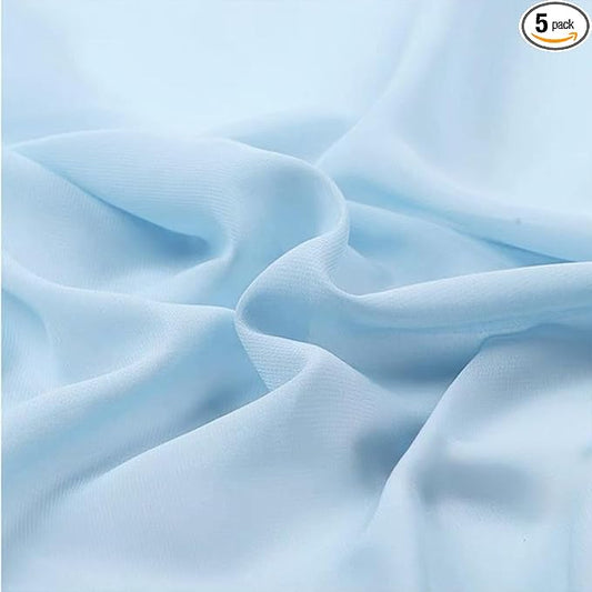 Baby Blue Chiffon Fabric 5 Yard Sheer Fabric for Draping Voile Tulle Material Wedding Arbor Backdrop Canopy Christmas Birthday Party Gender Reveal Baby Shower Sewing & DIY Decoration Backdrop