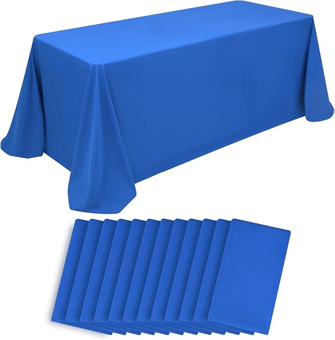 12 Pack Royal Blue Tablecloth 90x132 Inch Rectangular Table Cover | Wrinkle Resistant, Machine Washable Reusable, Wedding, Banquet, Restaurant, Party, Baby Shower,Indoor Outdoor Events