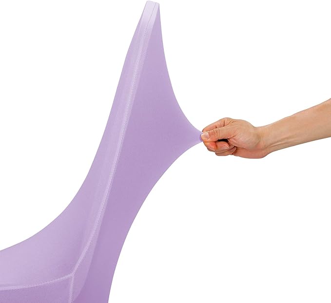 Peomeise Stretch Spandex Chair Cover for Wedding Party Dining Banquet Event (Lavender, 6)