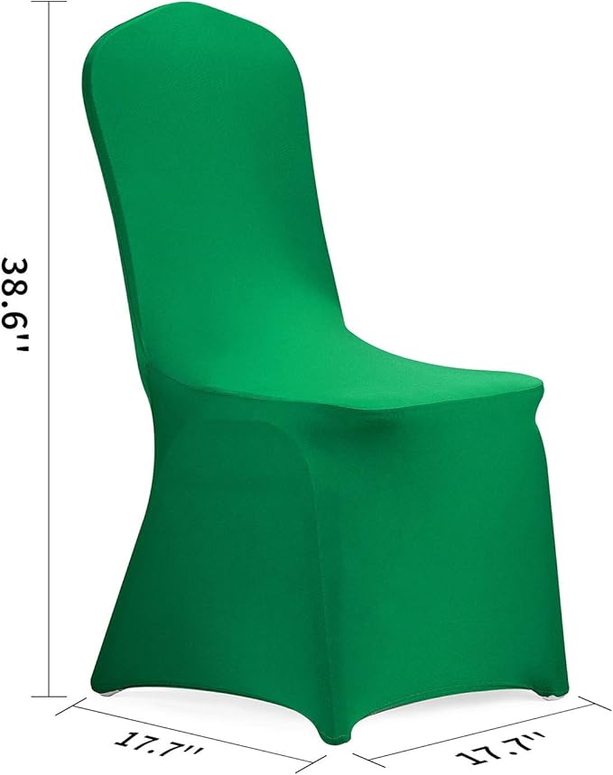 Peomeise Stretch Spandex Chair Cover for Wedding Party Dining Banquet Event (Emerald, 25)