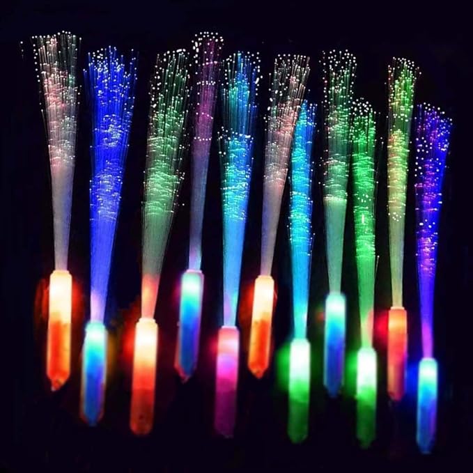 BouQuw 100 Pack Glow Sticks Mardi Gras Party Supplies ,3 Models Flashing Sticks, Fiber Optic Wands Light up Sticks Fit New Years Eve World cup 2026 4th of july Graduations