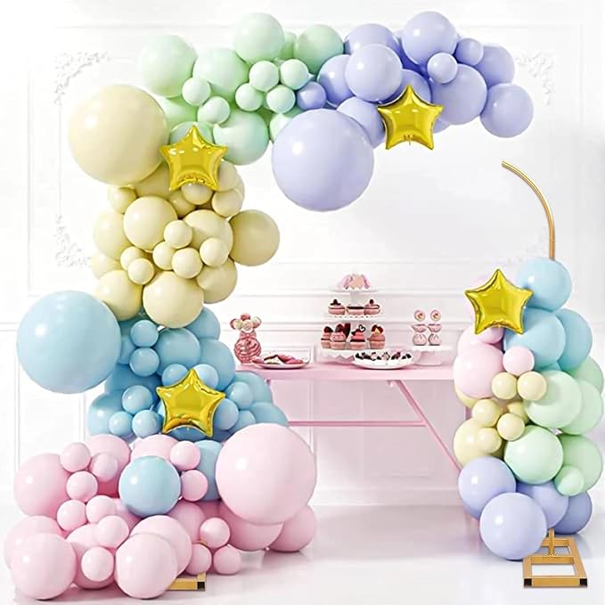 Balloon Arch Stand Set of 2, Gold Wedding Arches Backdrop Stands, Half Arch Balloon Stand with Base for Birthday, Wedding, Baby Shower Decorations (7.9FT&6.7FT)