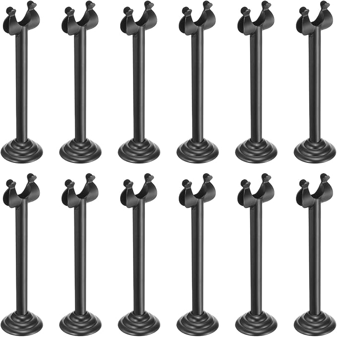 MECCANIXITY 12Pcs Table Number Holder 3.15 Inch Place Card Holder Picture Holders Black Table Sign Holders for Wedding Anniversary Birthday Party