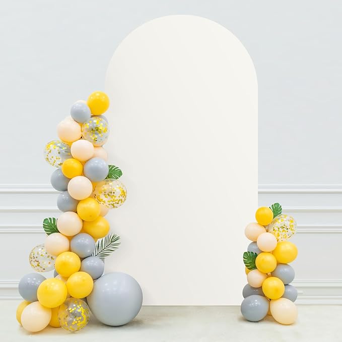 7.2FT Arch Backdrop Cover, White Stretchy Wedding Arch Cover, Decorative Backdrop Cover, Balloon Arch Cover for Party, Ceremony, Baby Shower