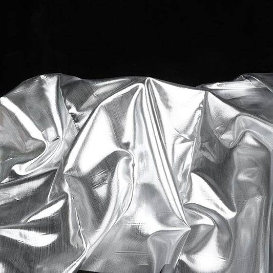 YYCRAFT Two Tone Sheer Organza Fabric by The Yard for Curtain Weddings Decor 2 Yards, Metallic Silver