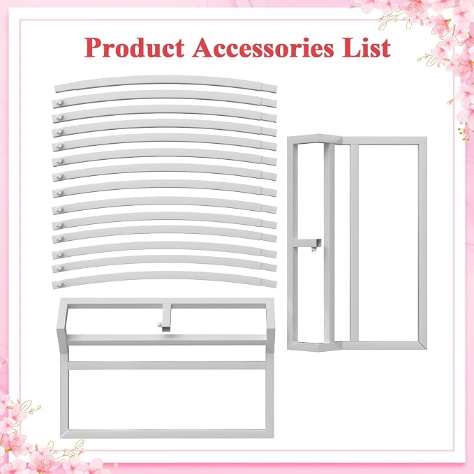 Putros Round Backdrop Stand 8ft, Circle Balloon Arch Frame, Metal Round Arch, White Circle Backdrop Stand for Wedding, Birthday Party, Anniversary, Bridal Ceremony, Graduation Decoration