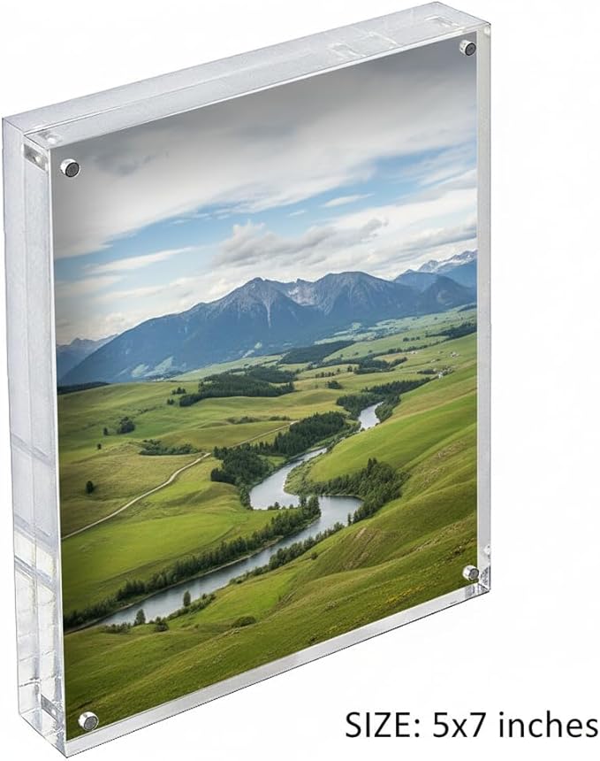 Azar Displays 104434-2PK Acrylic Photo Frame Magnetic 5x7 (2-Pack)