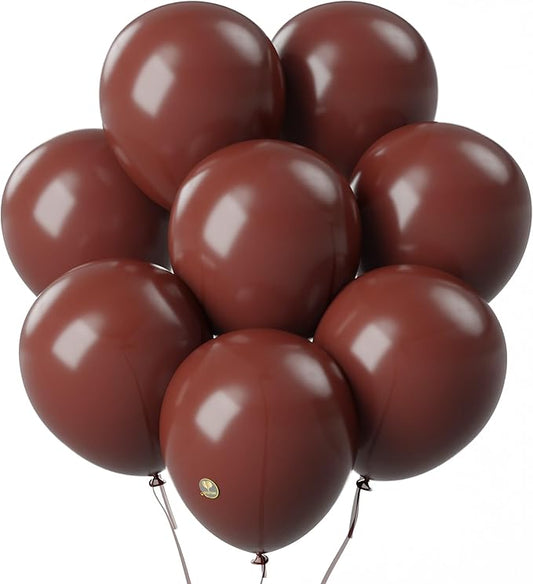 AFTERLOON® Biodegradable Balloons 24 pcs Chestnut Brown 12 Inch, Matte Color Thickened Extra Strong Latex Helium Float, Colorful Bulk Color ballon baloon Globos Para Decoration De Fiestas Kids