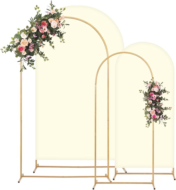 Toolterritary Metal Arch Backdrop Stand and Cover Set, 8FT, 6.6FT Party Backdrop, Easy to Assemble, Backdrop Stand for Parties, Birthday, Baby Shower