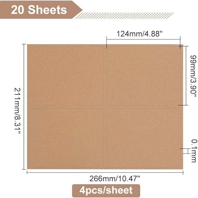 PH PandaHall 20 Sheet/80pcs Adhesive Wine Bottle Labels Custom Wine Label Stickers 3.9×4.9" Brown Blank Label Stickers Bottle Label Covers for Wine Wedding Engagement Anniversary Cocktail Party