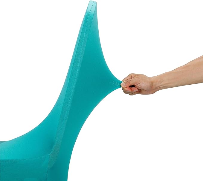 Peomeise Stretch Spandex Chair Cover for Wedding Party Dining Banquet Event (Turquoise, 12)