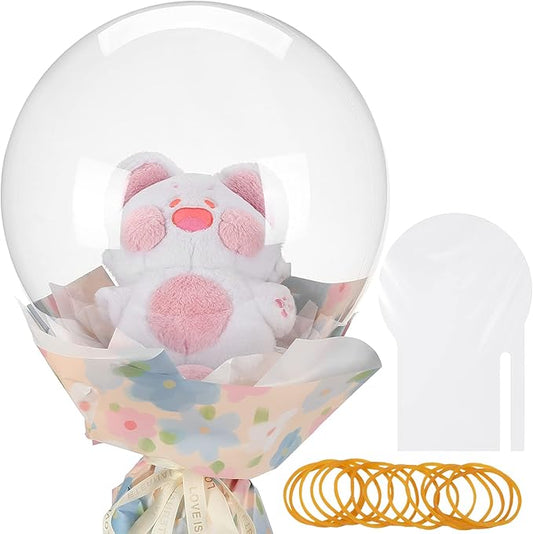 Sosation 16 Pcs Bobo Balloons Bulk 26" and 30" Clear Wide Mouth Bubble Bobo Balloons for Stuffing Giant Large Transparent with Rubber Band for Wedding Mother's Day Birthday Party Decor(30)