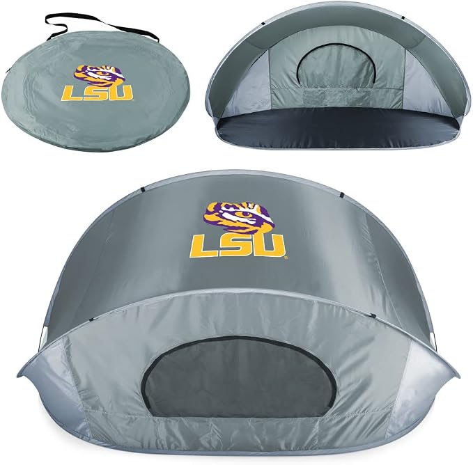 PICNIC TIME NCAA Georgia Tech Yellow Jackets Manta Portable Beach Tent, Pop Up Tent, Beach Sun Shelter Pop Up, (Gray with Black Accents)