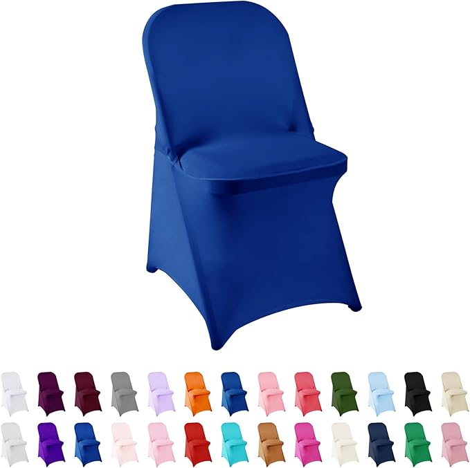 Spandex Chair Cover,25PCS,Living Room Folding Chair Covers,Removable Chair Covers Washable Protector Stretch Chair Cover for Party, Banquet,Wedding Event,Hotel(Royal Blue)